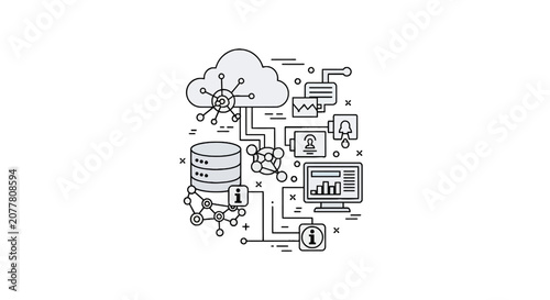 Cloud computing and database network structure diagram