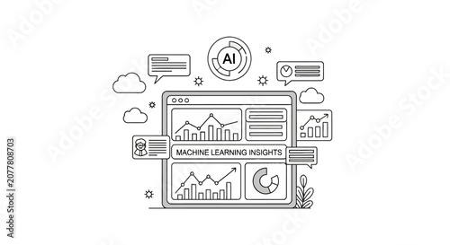 Machine learning insights dashboard with artificial intelligence data