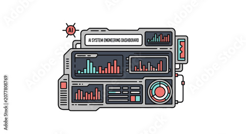 Artificial intelligence system engineering dashboard with graphs