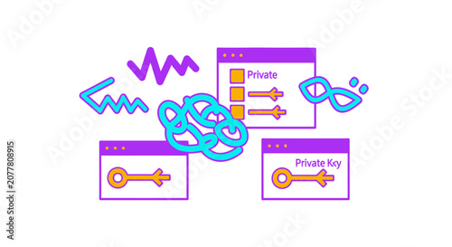 Digital encryption with private keys and secure windows