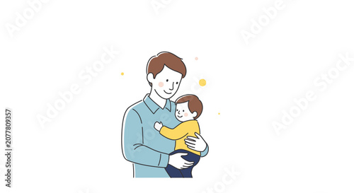 Tableau sur toile Father Holding Child in Caring Embrace.