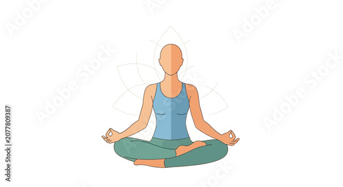 Foto Meditating person sitting in cross legged pose during calm session
