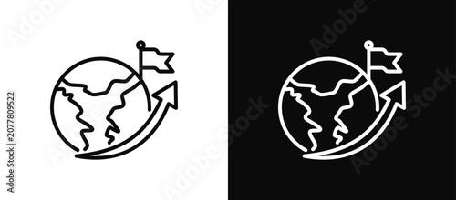 Cuadro en lienzo Expansion Strategy icon set black and white