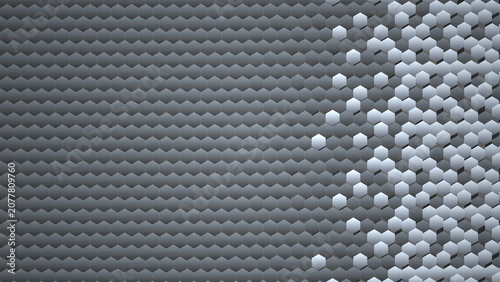 Abstract Silver Hexagonal Pattern Representing Technology and Future Data Connectivity for Modern Background Design