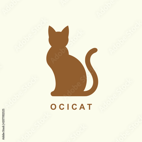 Foto Ocicat cat logo design vector icon silhouette illustration.