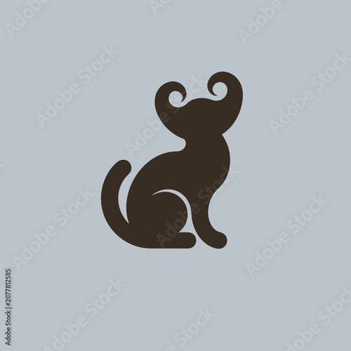 Canvastavla LaPerm cat icon vector art mockup template.