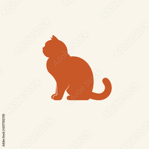 Foto British longhair cat icon logo design silhouette illustration.