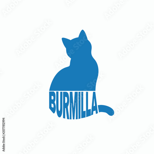 Εκτύπωση καμβά Burmilla cat logo design silhouette illustration template.