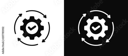 Konstfotografi Recovery icon set black and white