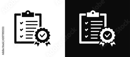 Vászonkép Compliance icon set black and white