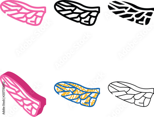 Fotografie fly wing color icon vector