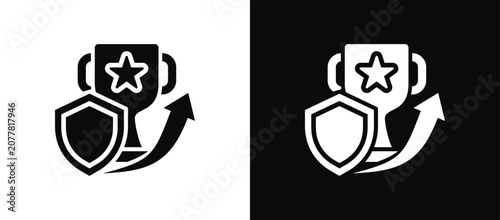 Obraz na płótnie Competitive Edge icon set black and white