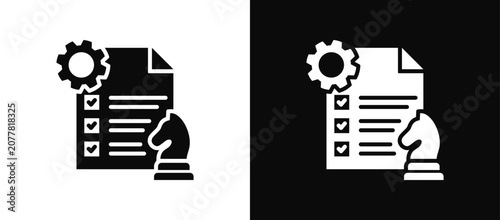 Photos Strategic Planning icon set black and white