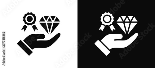 Foto Value Proposition icon set black and white