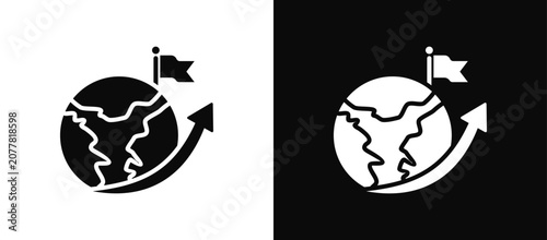 Photos Expansion Strategy icon set black and white