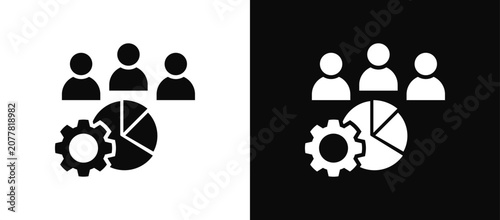 Resource Planning icon set black and white