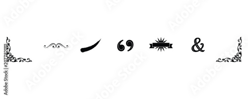 Decorative Calligraphy Style Ornamental Lettering Design Elements.