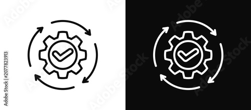Canvastavla Recovery icon set black and white