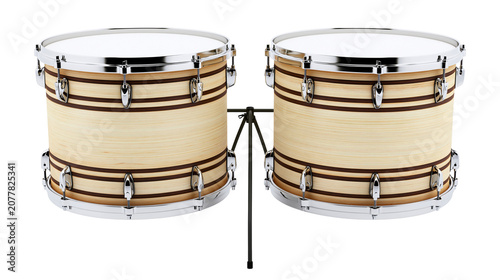 Fotografia Two wooden tom-tom drums on a stand