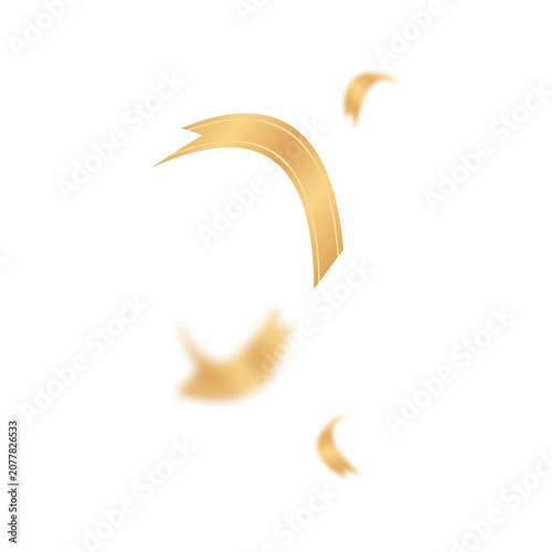 Gold Ribbon Confetti Elements