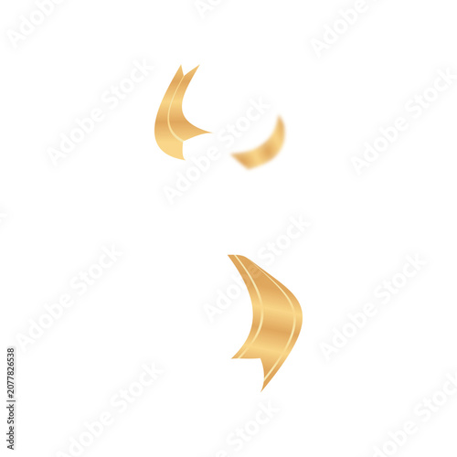 Gold Ribbon Confetti Elements