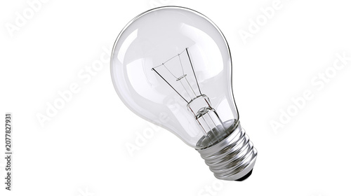 Fotografie Clear glass incandescent light bulb with metal screw base