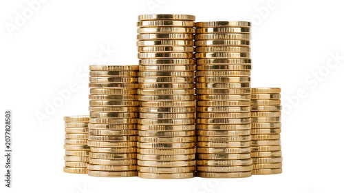 Fotografía Stacks of gold coins