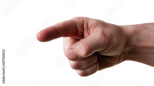Tableau sur toile Index finger pointing forward, human hand gesture