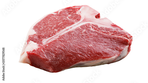Cuadro en lienzo Raw T-bone steak with marbled fat and bone