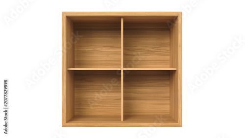 Foto Wooden cube shelf with four compartments