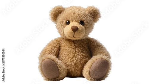 Obraz na plátně Fluffy brown teddy bear toy sitting