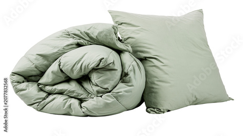 Canvastavla Rolled duvet and pillow set, sage green fabric