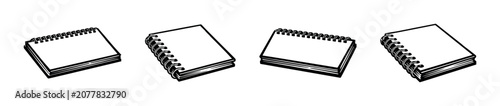 фотографія Collection of four blank spiral notebooks in different perspectives