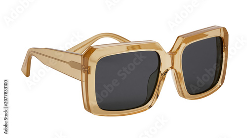 Tableau sur toile Oversized square frame sunglasses with dark lenses and translucent amber acetate