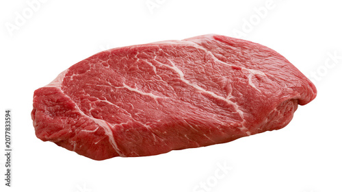 Obraz na płótnie Raw beef steak with visible marbling and fat cap