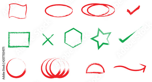 Set of hand-drawn arrows, circles and lines. Collection of hand drawn arrows on a transparent background, Doddle arrow set, collection of hand drawn arrows, vector set.