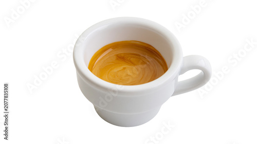 Φωτογραφία White espresso cup filled with rich coffee crema