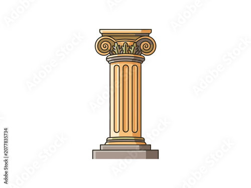 Fotografija Classical Ionic Column Vector Illustration