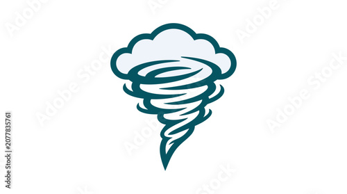 Tableau sur toile Minimalist tornado whirlwind icon with a cloud symbol.