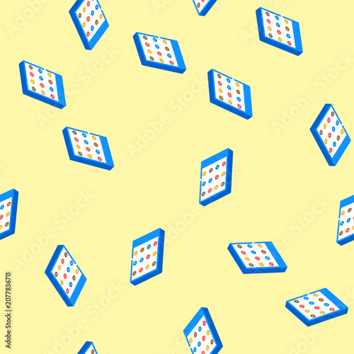 Bild auf Leinwand deadness croquet game isometric seamless pattern