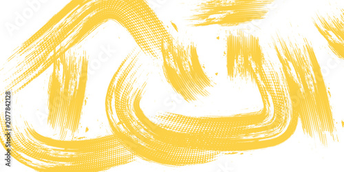 Abstract yellow flowing wave background, smooth gradient curves on white space, modern dynamic design