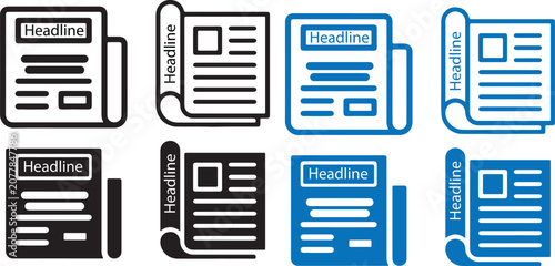 Tableau sur toile Newspaper Magazine Headline Icon