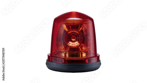 Картината върху платно Red rotating beacon light with internal reflector, isolated on transparent backg