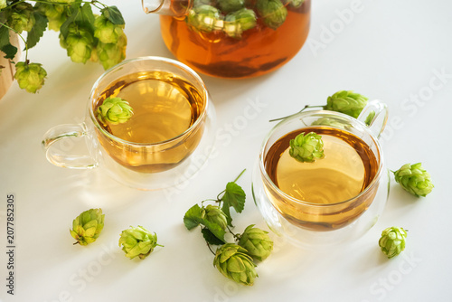 Photos Hops herbal tea infusion promoting natural wellness and relaxation