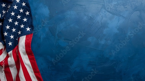 national flag of united states of america isolated on a blue grunge textured background, Labor day, memorial day concept, veterans day, honoring all who served, independance day