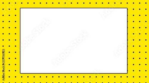 Yellow Polka Dot Background with White Rectangular Frame for Presentation Slides and Graphic Design Templates