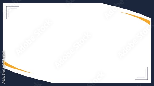 Professional corporate presentation slide background with navy and yellow geometric frame for business data display.