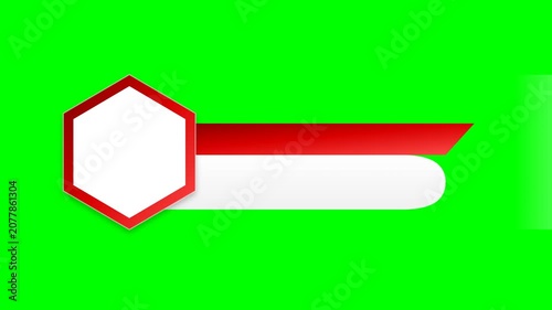 Animated Red and White Hexagonal Lower Third Presentation Template Over Chroma Key Green Screen Background