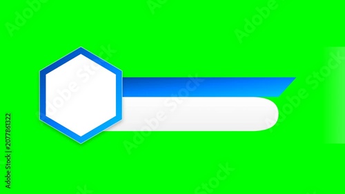 Modern Lower Third Presentation Template featuring Blue Hexagon and Shimmering Light Effect on Green Screen Background