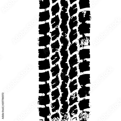 Black and white tire track seamless pattern background vector illustration